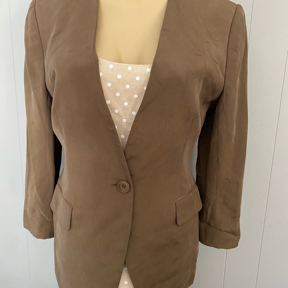 Jones New York Brown Single-Button Women's Blazer